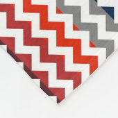 Rood wit Chevron Zigzag Monogram Fleece Deken (Hoek)