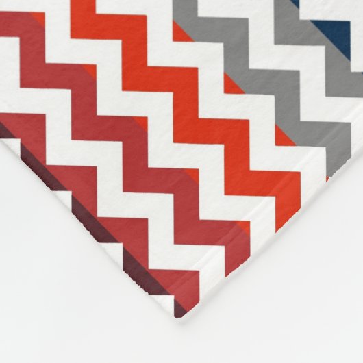 Rood wit Chevron Zigzag Monogram Fleece Deken (Hoek)