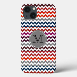 Rood wit Chevron Zigzag Monogram Hoesje-Mate i Case-Mate iPhone Case