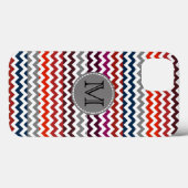 Rood wit Chevron Zigzag Monogram Hoesje-Mate i Case-Mate iPhone Case (Achterkant (horizontaal))