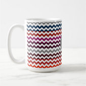 Rood wit Chevron Zigzag Monogram Koffiemok (Links)