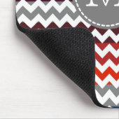 Rood wit Chevron Zigzag Monogram Muismat (Hoek)