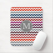 Rood wit Chevron Zigzag Monogram Muismat (Met muis)