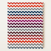 Rood wit Chevron Zigzag Monogram Planner (Achterkant)