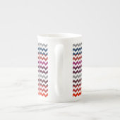 Rood wit Chevron Zigzag Monogram Porselein Kop (Achterkant)