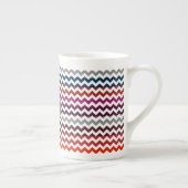 Rood wit Chevron Zigzag Monogram Porselein Kop (Rechts)