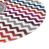Rood wit Chevron Zigzag Monogram Snijplank (Hoek)