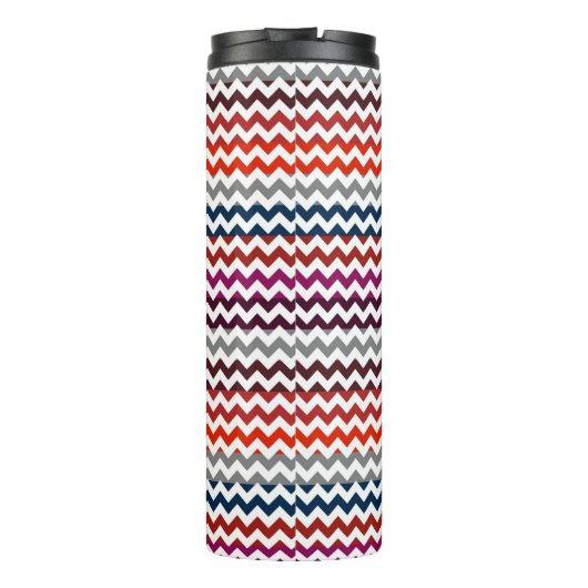 Rood wit Chevron Zigzag Monogram Thermosbeker (Achterkant)