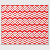 Rood Wit Chevron Zigzag Patroon Ontwerp Cadeaupapier (Vlak)