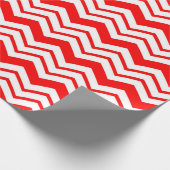 Rood Wit Chevron Zigzag Patroon Ontwerp Cadeaupapier (Hoek)