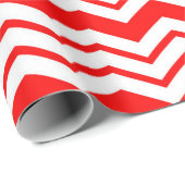 Rood Wit Chevron Zigzag Patroon Ontwerp Cadeaupapier (Rol Hoek)