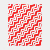 Rood Wit Chevron Zigzag Patroon Ontwerp Fleece Deken (Voorkant)