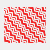 Rood Wit Chevron Zigzag Patroon Ontwerp Fleece Deken (Voorkant (Horizontaal))
