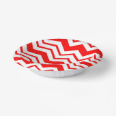 Rood Wit Chevron Zigzag Patroon Ontwerp  Papieren Kommen (Gebogen)