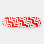 Rood Wit Chevron Zigzag Patroon Ontwerp Persoonlijk Skateboard (Horizontaal)