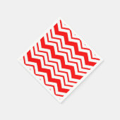 Rood Wit Chevron Zigzag Patroon Ontwerp  Servet (Hoek)