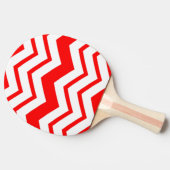 Rood Wit Chevron Zigzag Patroon Ontwerp Tafeltennisbatje (Zijkant)