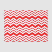 Rood Wit Chevron Zigzag Patroon Ontwerp Tissuepapier (Voorkant)