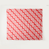 Rood Wit Chevron Zigzag Patroon Ontwerp Wandkleed (Voorkant (horizontaal))