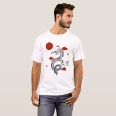 Rood Wit Chinees Dragon T Shirt (Voorkant volledig)