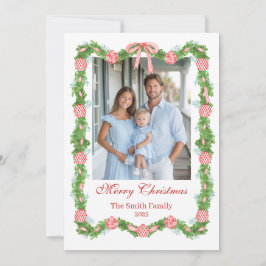 Rood & Wit Chinoiserie Garland Grandmillennial  Feestdagenkaart