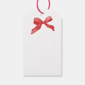 Rood & Wit Chinoiserie Topiary Kerstmis Cadeaulabel (Achterkant)