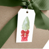 Rood & Wit Chinoiserie Topiary Kerstmis Cadeaulabel