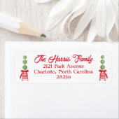 Rood & Wit Chinoiserie Topiary Retouradres Etiket (Insitu)