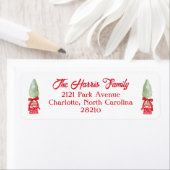 Rood & Wit Chinoiserie Topiary Retouradres Etiket (Insitu)