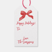 Rood & Wit Chinoiserie Topiary Vakantie Cadeaulabel (Achterkant)