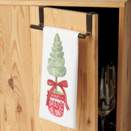 Rood & Wit Chinoiserie Topiary Vakantie Theedoek