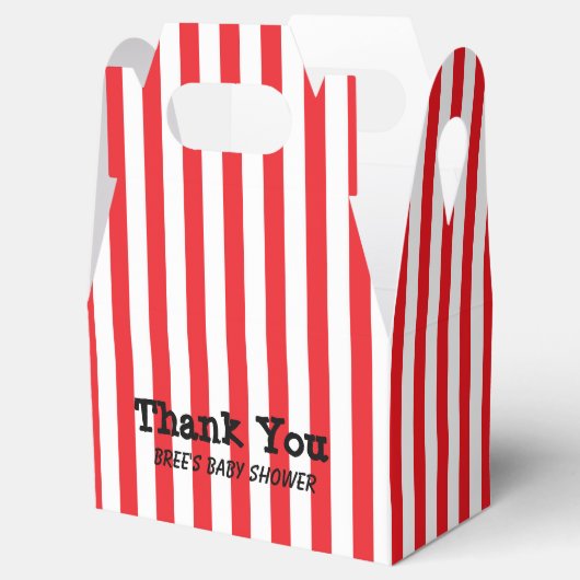 Rood & Wit Circus Strepen Party Favor Boxes Bedankdoosjes (Geopend)