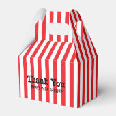 Rood & Wit Circus Strepen Party Favor Boxes Bedankdoosjes (Voorkant Zijde)