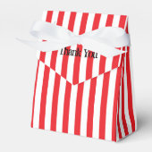 Rood & Wit Circus Strepen Party Favor Boxes Bedankdoosjes (Voorkant Zijde)