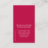 Rood & wit cirkel initiaal modern visitekaartje (Achterkant)