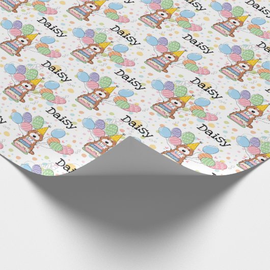 Rood Wit Cockapoo Cavapoo Hond Verjaardag Cadeaupapier (Hoek)