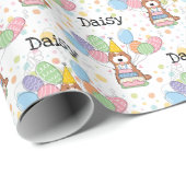 Rood Wit Cockapoo Cavapoo Hond Verjaardag Cadeaupapier (Rol Hoek)