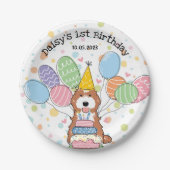 Rood Wit Cockapoo Cavapoo Hond Verjaardag Papieren Bordje (Voorkant)