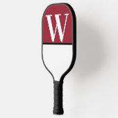 Rood & Wit College Kleuren Monogram Pickleball Paddle (Links)