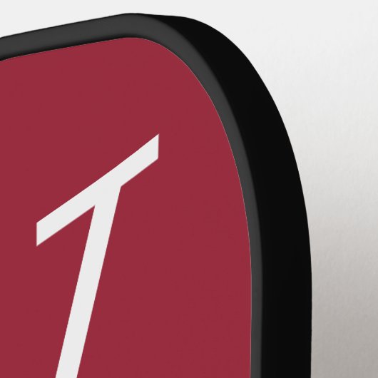 Rood & Wit College Kleuren Monogram Pickleball Paddle (Links Detail)