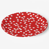 Rood/wit Confetti/pokadots PapierBord Papieren Bordje (Gekanteld)