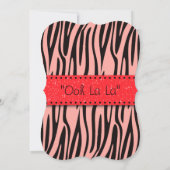 Rood & wit corset op Zebra Print Lingerie Shower Kaart (Achterkant)