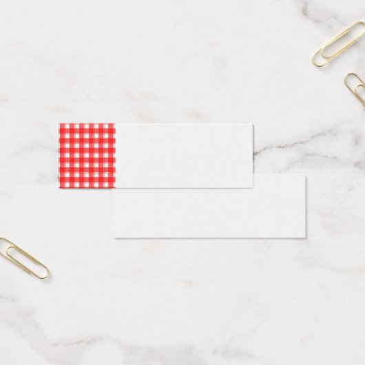 Rood Wit Country Stripe Plaid Blank Visitekaartje (Kantoor)