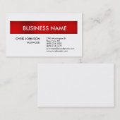 Rood wit Creatief Trendy Modern Visitekaartje (Voorkant / Achterkant)