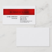 Rood wit Creative Chic Modern Visitekaartje (Voorkant / Achterkant)