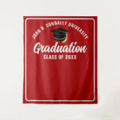 Rood Wit Custom 2025 Graduation Party Photo Booth Wandkleed (Voorkant)