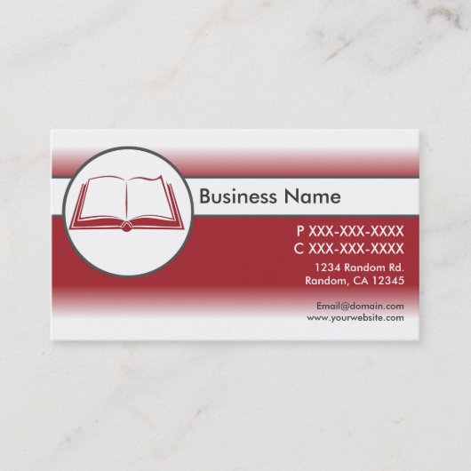 Rood wit custom open boek visitekaartjes (Voorkant)