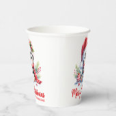 Rood Wit Custom Schattigee Pinguïn Vrolijk Kerstfe Papieren Bekers (Rechts)