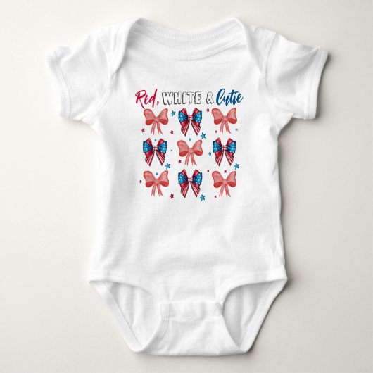 Rood Wit & Cutie, Patriottische Cutie, Roze Vrouw Romper (Voorkant)