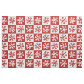 Rood wit dambord sneeuwvlok print stof (Yard (91,4 cm))